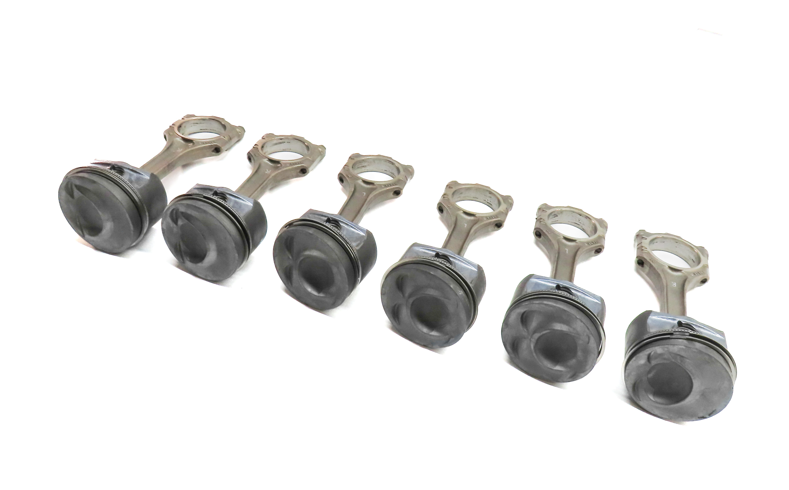 2007 AUDI Q7 4L 3.6L BHK ENGINE VR6 MOTOR PISTON w/ CONNECTING ROD SET/6 — exact item pictured
